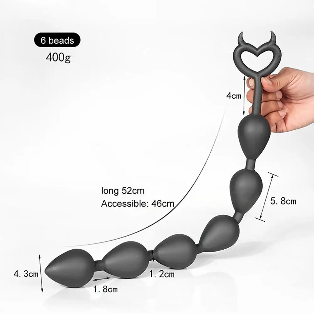 Love Devil Extra-Long Silicone Graduated Anal Beads