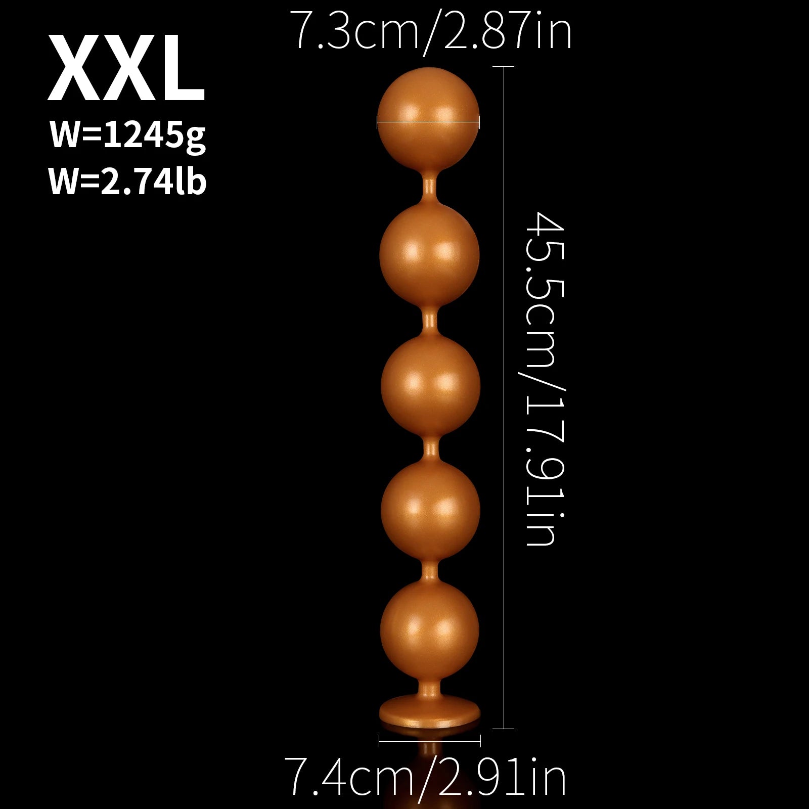 Extra-Long Silicone Graduated Anal Beads