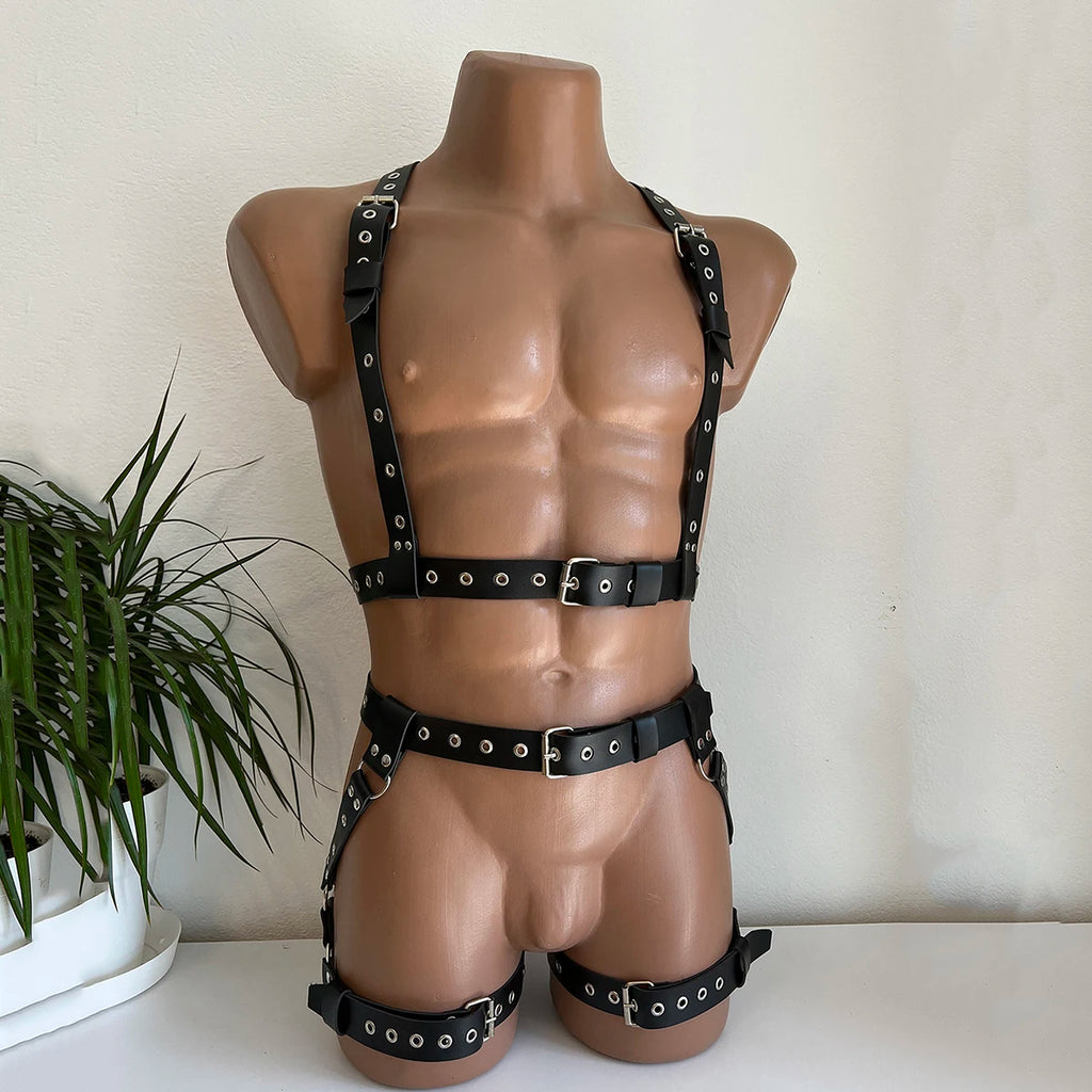 Mens Leather Lingerie Harness