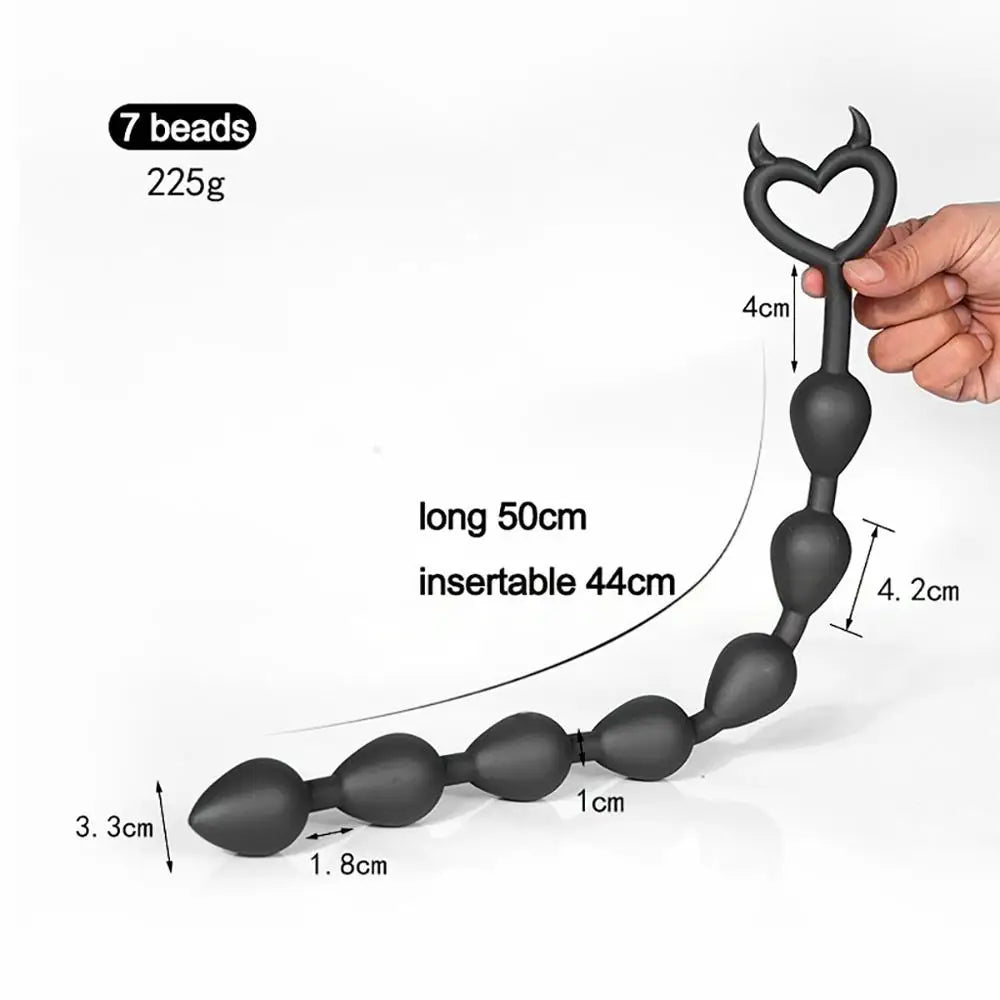 Love Devil Extra-Long Silicone Graduated Anal Beads