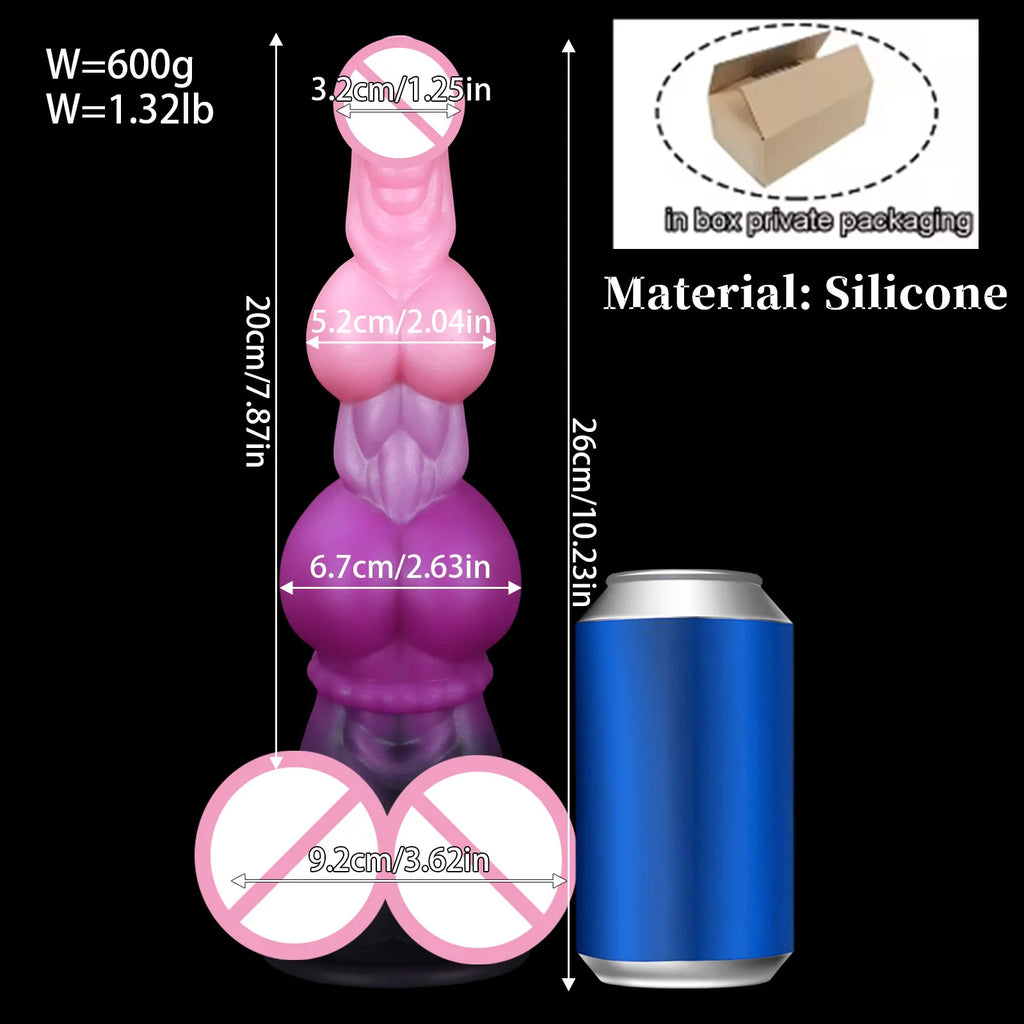 Sleek Knotted Silicone Dildo with Suction Cup
