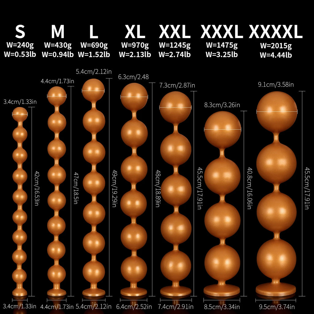 Extra-Long Silicone Graduated Anal Beads