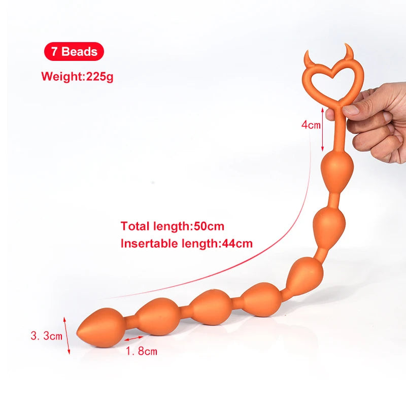 Love Devil Extra-Long Silicone Graduated Anal Beads
