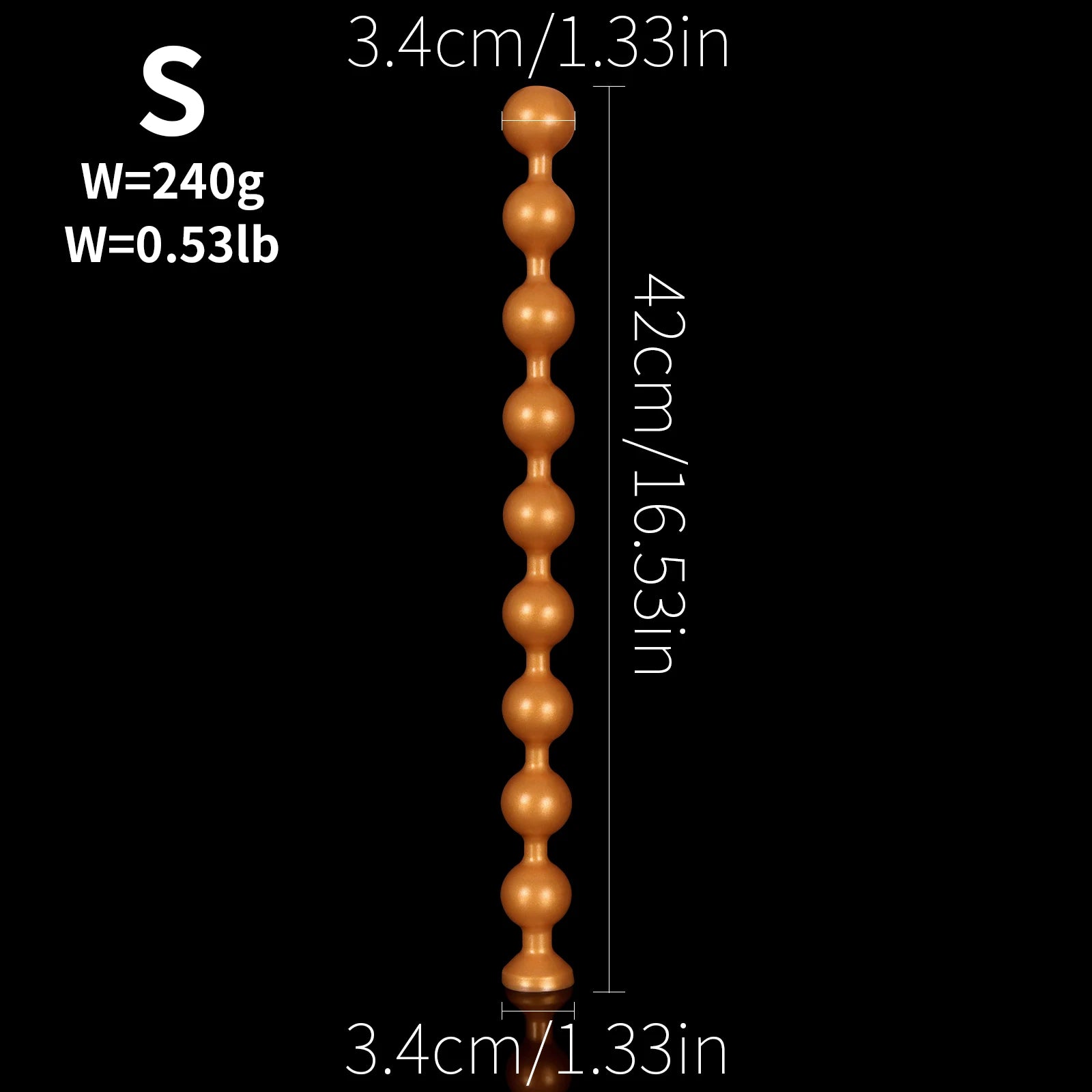 Extra-Long Silicone Graduated Anal Beads