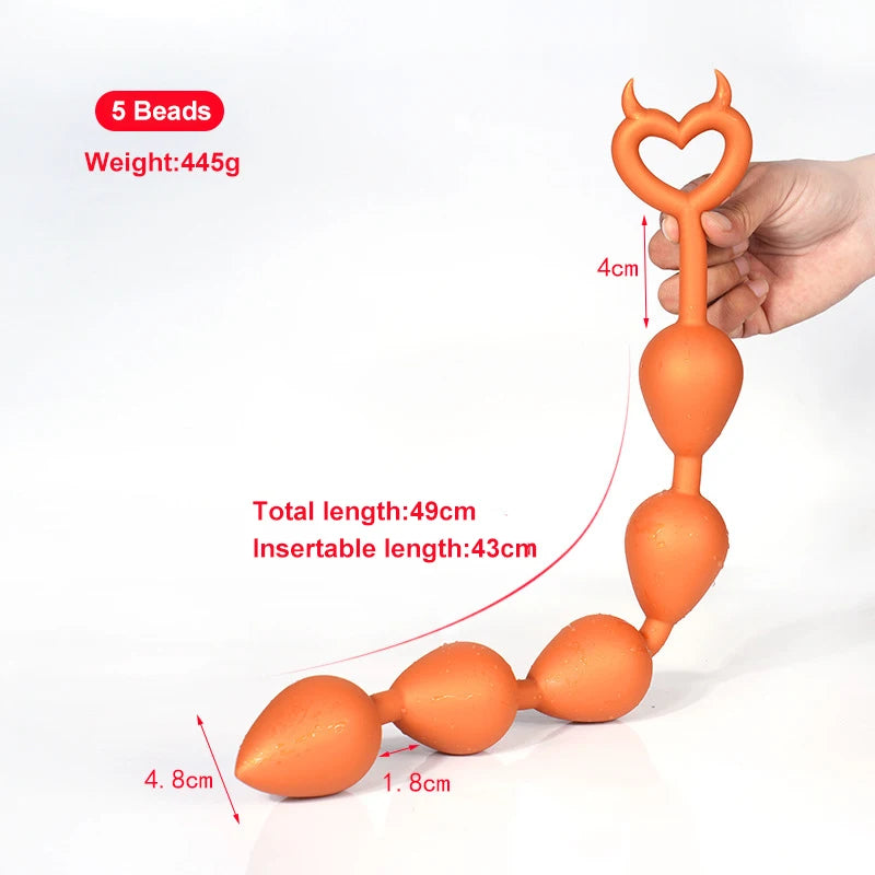 Love Devil Extra-Long Silicone Graduated Anal Beads
