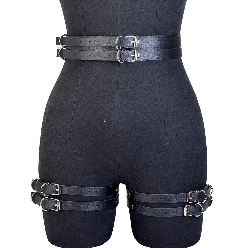 Adjustable Punk Leather Booty Harness Belt