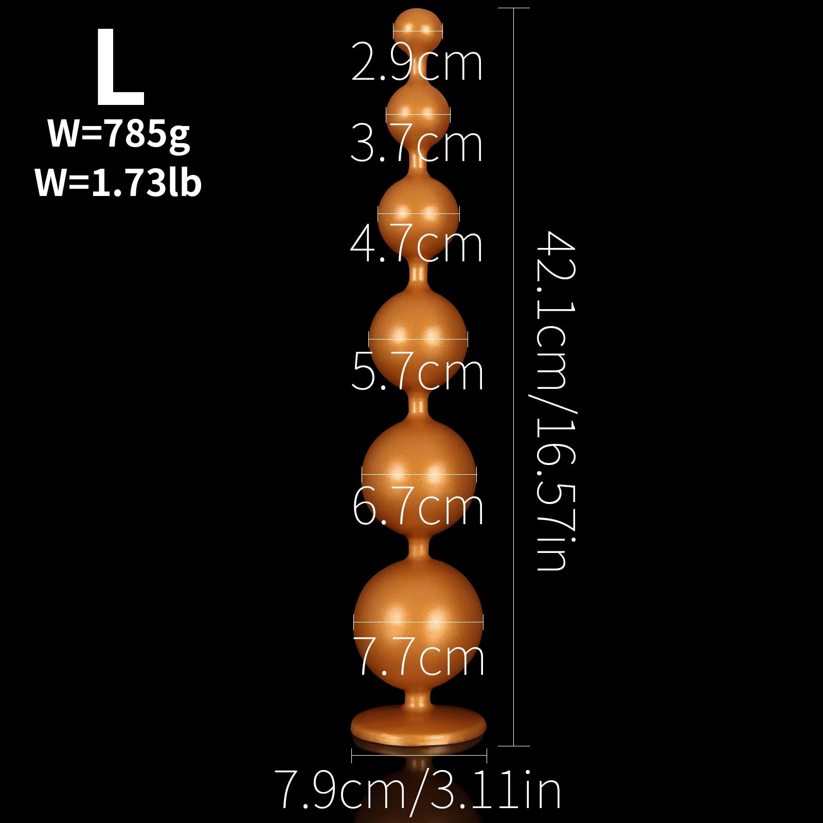 Extra-Long Silicone Graduated Anal Beads