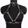 Adjustable Punk Leather Body Harness Top