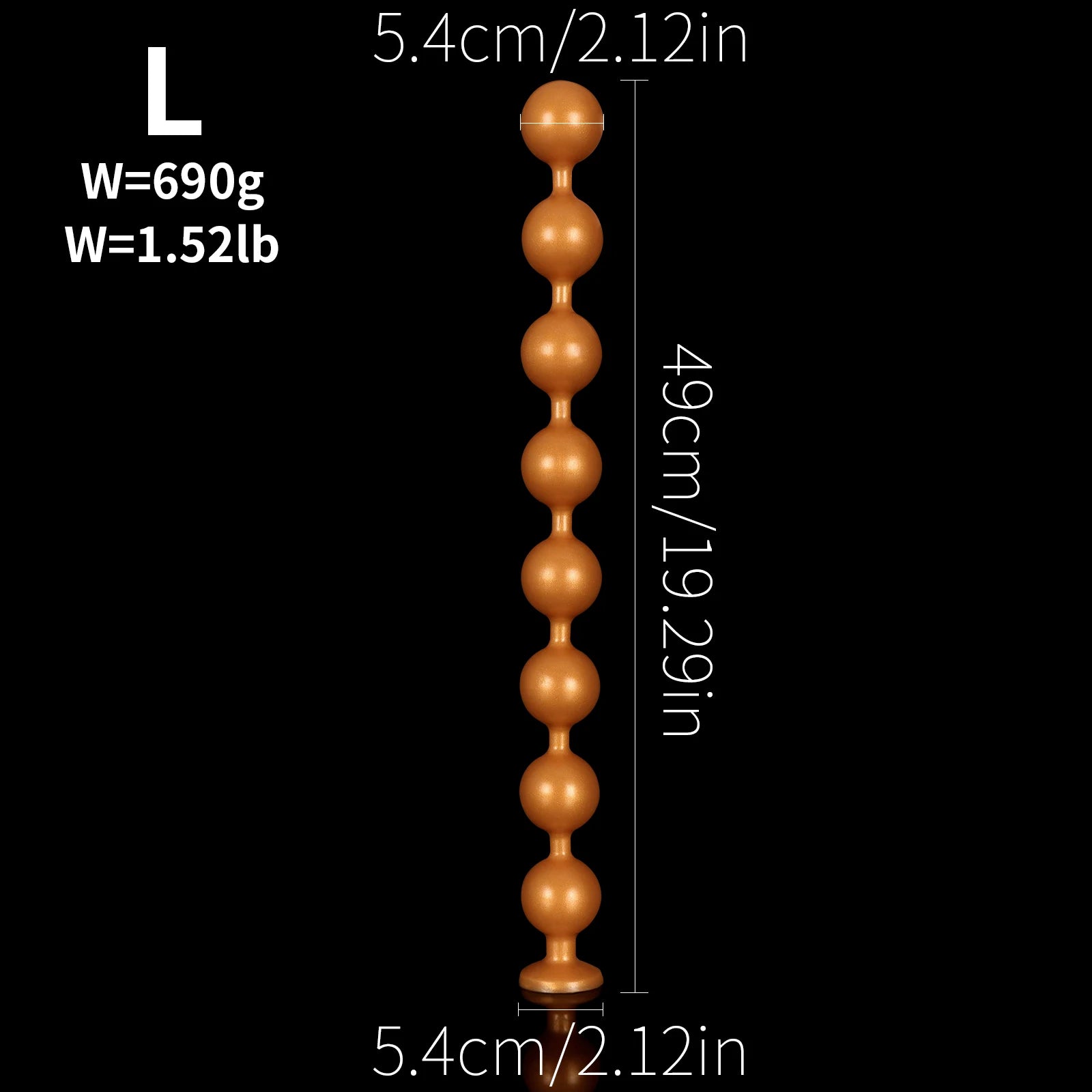 Extra-Long Silicone Graduated Anal Beads
