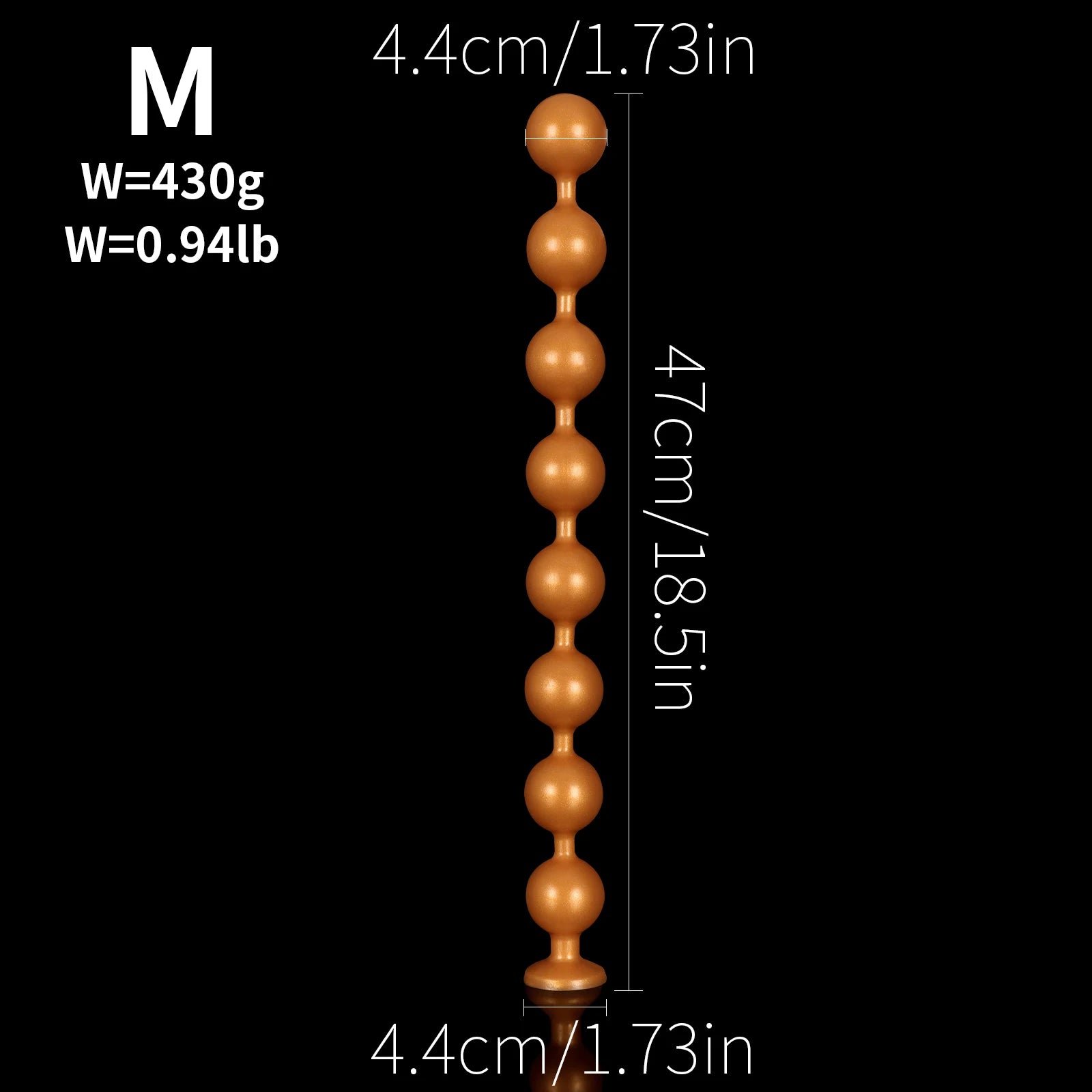 Extra-Long Silicone Graduated Anal Beads