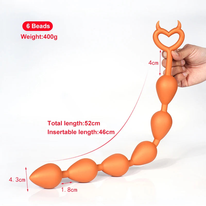 Love Devil Extra-Long Silicone Graduated Anal Beads
