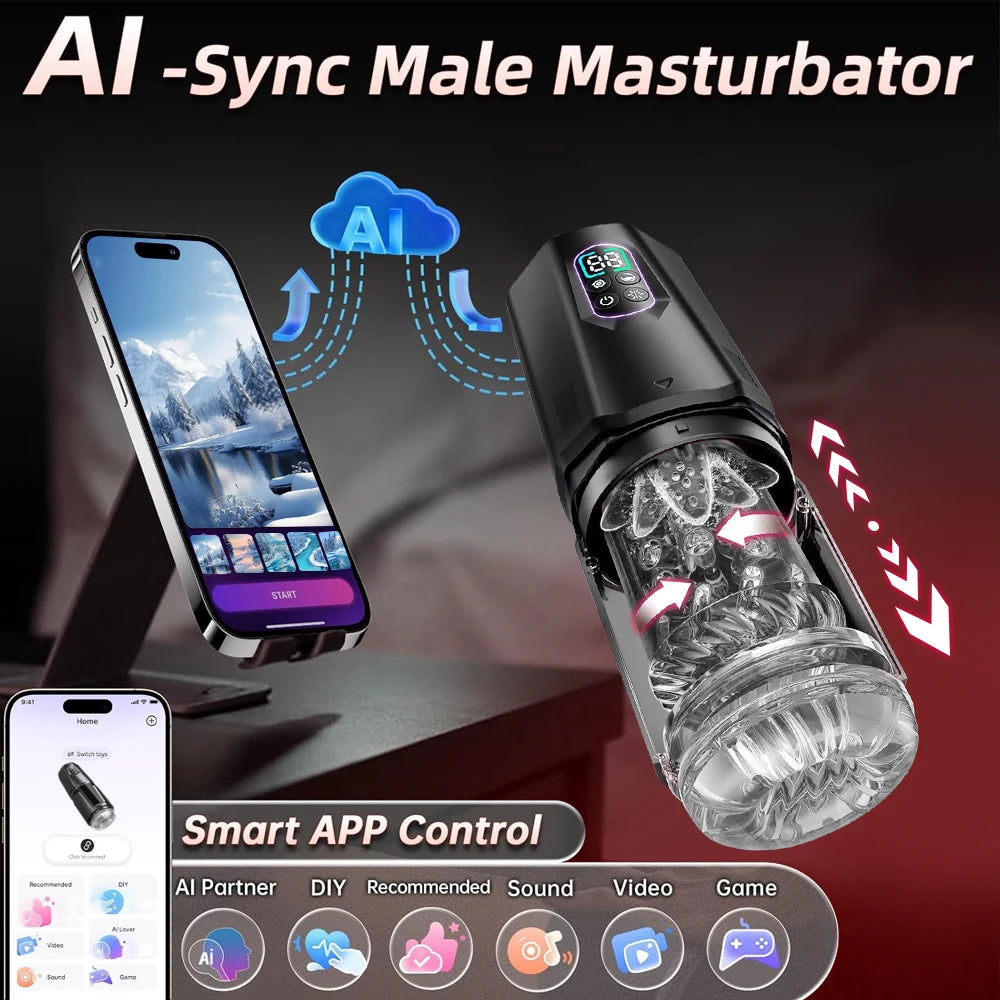 App-Controlled Hands-Free Male Massager