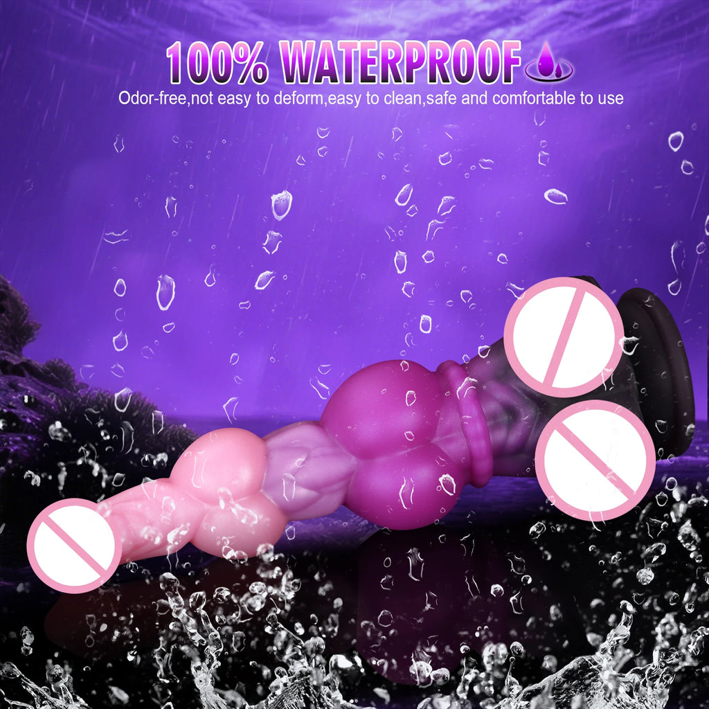 Sleek Knotted Silicone Dildo with Suction Cup
